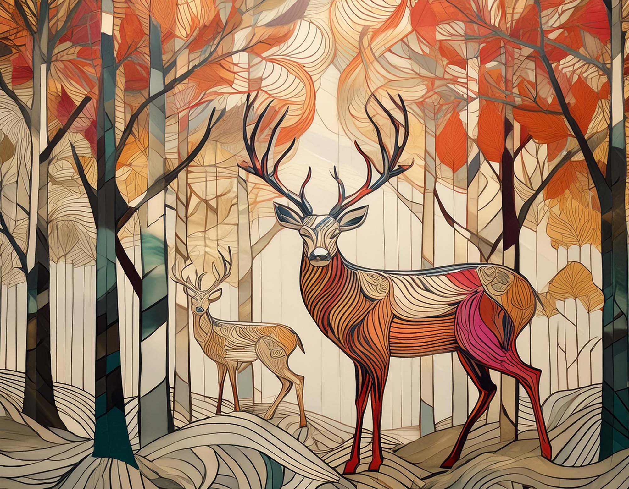 Bannergrafik mit Hirschen